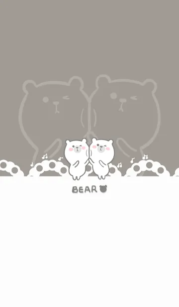 [LINE着せ替え] Dancing bear-grey orange (bw1)の画像1