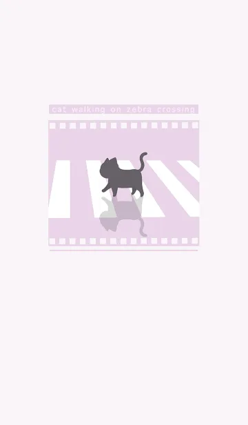 [LINE着せ替え] cat zebra crossing J-gray magenta (Pu03)の画像1