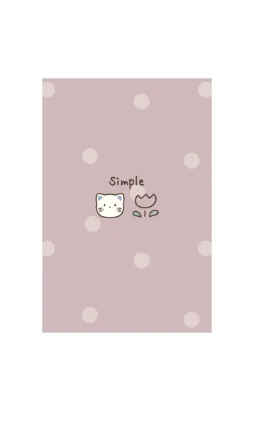 [LINE着せ替え] くすみカラー♡ねこ -ピンク- ドットの画像1