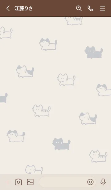 [LINE着せ替え] ゆるい猫。ネイビーとベージュの画像2