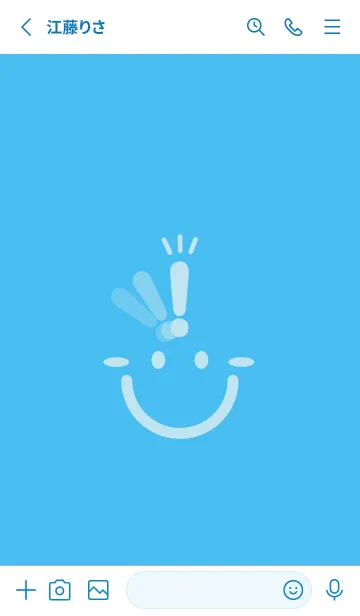 [LINE着せ替え] スマイル＆ヒラメキ パステルブルーの画像2