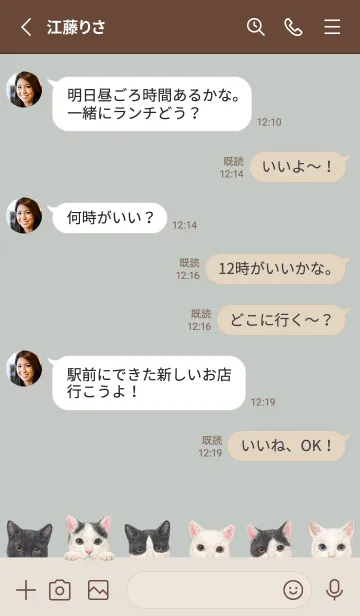 [LINE着せ替え] CATS - ミックス 02 - スカイグレーの画像3