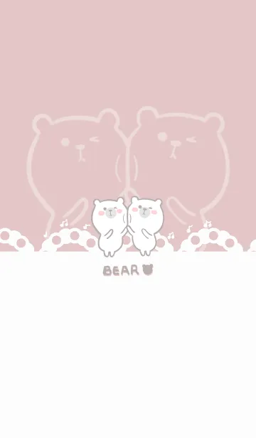 [LINE着せ替え] Dancing bear-grey red (bw1)の画像1