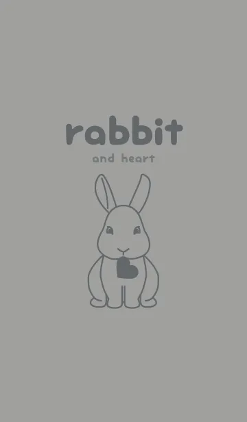 [LINE着せ替え] ウサギとハート アッシュグレイの画像1