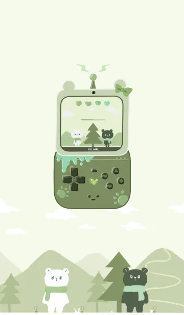 [LINE着せ替え] ゲーム風のくま-green₋の画像1