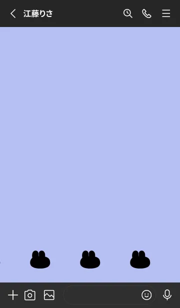 [LINE着せ替え] ゆるもちうさぎ(ブラック3-08)の画像2