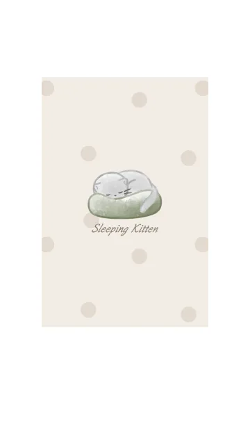 [LINE着せ替え] おやすみ子猫 -グリーン- ドットの画像1