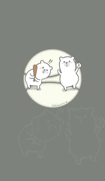 [LINE着せ替え] Here Comes Bears J-Grey Green (Gr1)の画像1