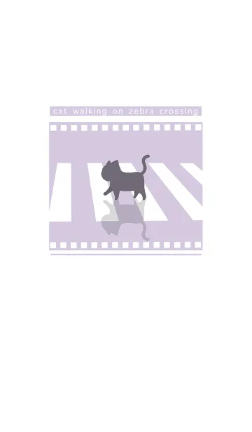 [LINE着せ替え] cat zebra crossing J-gray purple (Re2)の画像1