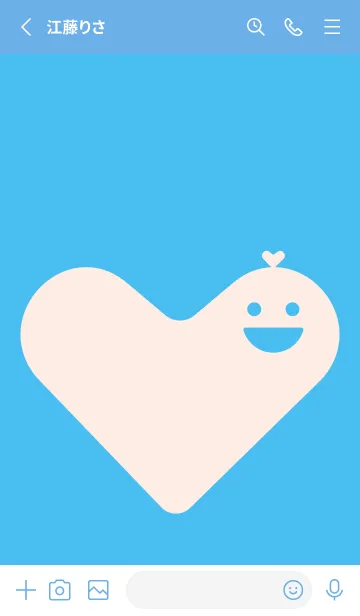 [LINE着せ替え] ハート型の着せかえ パステルブルーの画像2