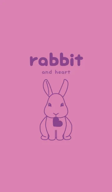 [LINE着せ替え] ウサギとハート オーキッドピンクの画像1