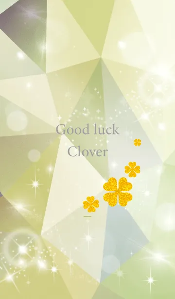 [LINE着せ替え] 黄緑 : 運気上昇！ ゴールド四つ葉の画像1