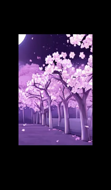 [LINE着せ替え] 月光夜桜#CU07。の画像1