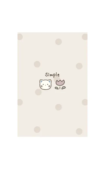 [LINE着せ替え] くすみカラー♡ねこ -ブラウン- ドットの画像1
