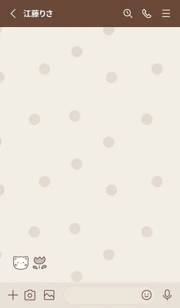 [LINE着せ替え] くすみカラー♡ねこ -ブラウン- ドットの画像2