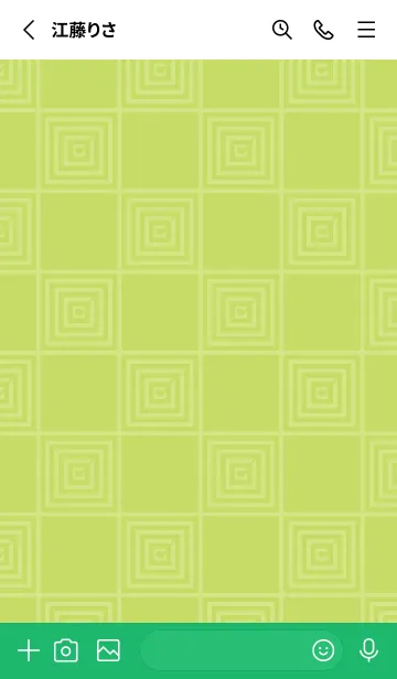 [LINE着せ替え] 和音 市松模様と音符 若苗色の画像2