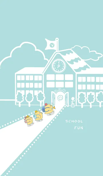 [LINE着せ替え] yellow duck school fun-indigo (bw3)の画像1