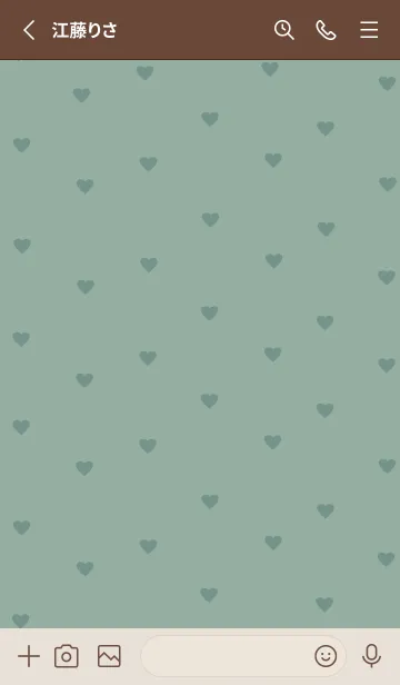 [LINE着せ替え] pattern_heart (green beige)の画像2