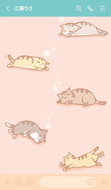 [LINE着せ替え] 陽だまり猫 19 トラ柄の画像2