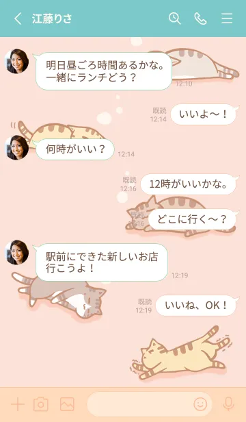 [LINE着せ替え] 陽だまり猫 19 トラ柄の画像3