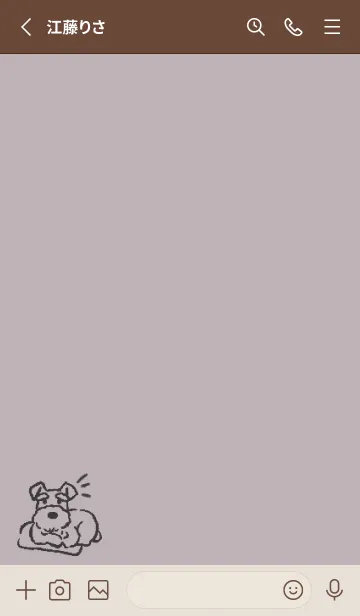 [LINE着せ替え] 落書きワンコ-シュナウザー-パープルグレーの画像2