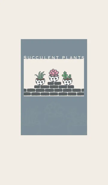 [LINE着せ替え] Succulents J-Grey Indigo (Br2)の画像1