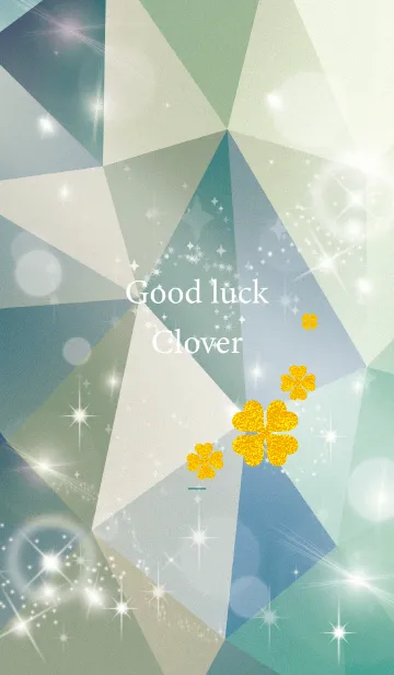 [LINE着せ替え] 青緑 : 運気上昇！ ゴールド四つ葉の画像1