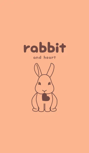 [LINE着せ替え] ウサギとハート ペールアプリコットの画像1