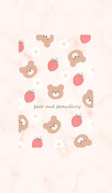 [LINE着せ替え] bear strawberry♥オレンジ09_1の画像1