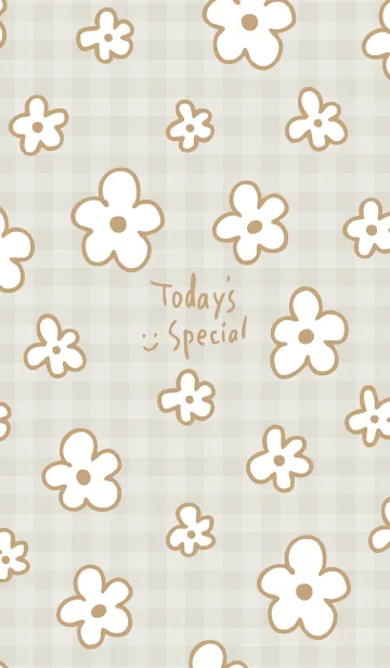 [LINE着せ替え] おしゃれなベージュ花25の画像1