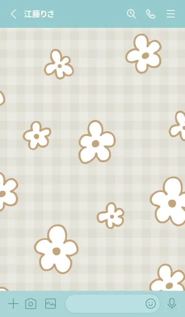 [LINE着せ替え] おしゃれなベージュ花25の画像2