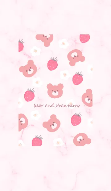 [LINE着せ替え] bear strawberry♥ピンク06_1の画像1