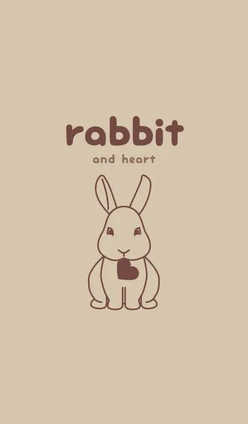 [LINE着せ替え] ウサギとハート 亜麻色の画像1