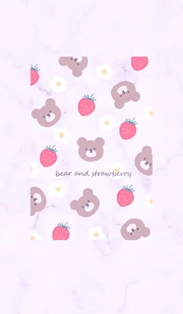 [LINE着せ替え] bear strawberry♥パープル08_1の画像1