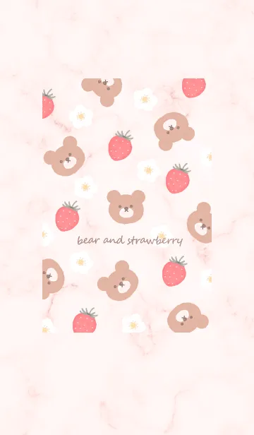 [LINE着せ替え] bear strawberry♥ベビーピンク04_1の画像1