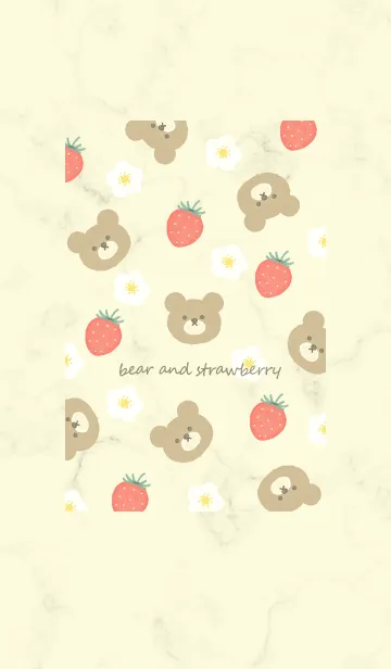 [LINE着せ替え] bear strawberry♥イエロー11_1の画像1