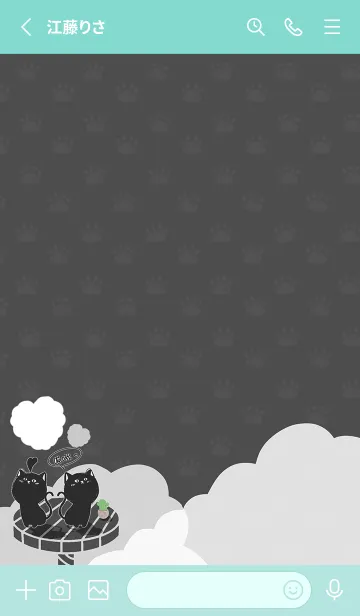 [LINE着せ替え] Cat on Platform J - Dark Gray (Gr8)の画像2