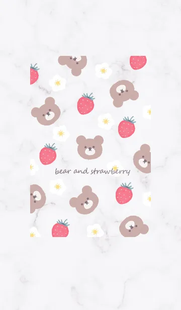 [LINE着せ替え] bear strawberry♥グレージュ15_1の画像1