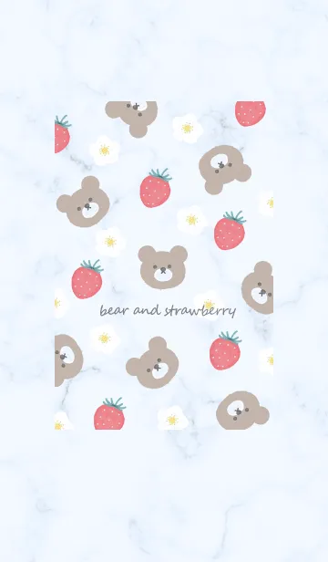 [LINE着せ替え] bear strawberry♥ブルー14_1の画像1