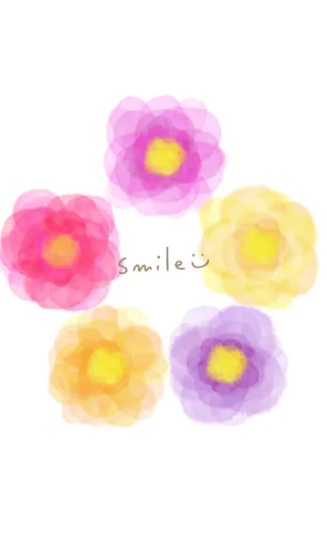 [LINE着せ替え] 水彩 花 赤系15の画像1