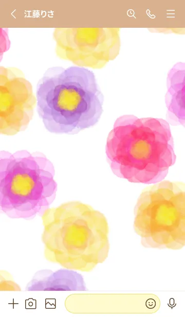 [LINE着せ替え] 水彩 花 赤系15の画像2