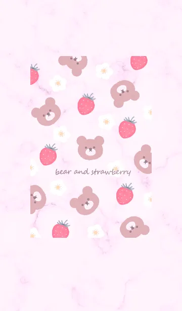 [LINE着せ替え] bear strawberry♥ピンクパープル07_1の画像1