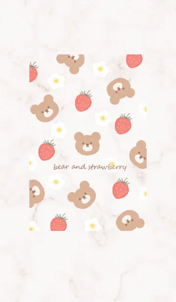 [LINE着せ替え] bear strawberry♥ピンクブラウン03_1の画像1