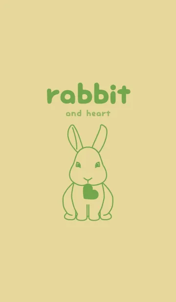 [LINE着せ替え] ウサギとハート ペールライムライトの画像1