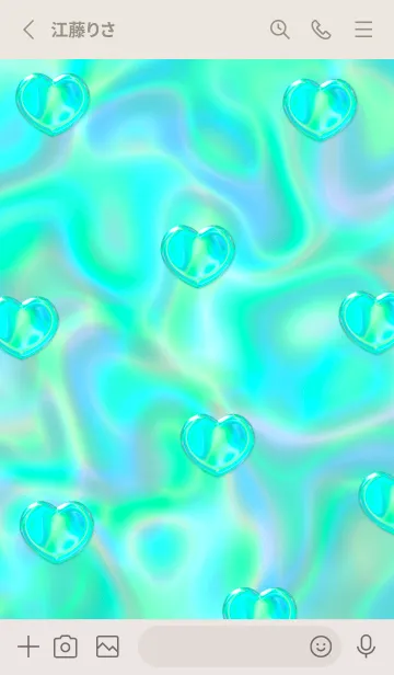 [LINE着せ替え] Cute Cute Little Heart Hologram 7の画像2