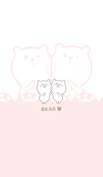 [LINE着せ替え] Dancing Bear-Light Gray Red (Re3)の画像1