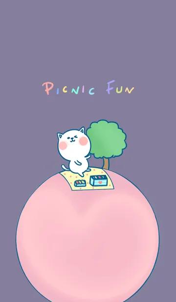 [LINE着せ替え] Picnic fun J-gray purple (Pi5)の画像1