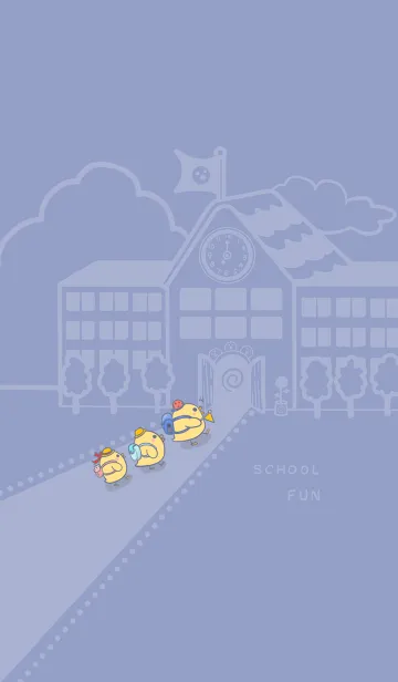 [LINE着せ替え] yellow duck school fun-blue (bw3)の画像1