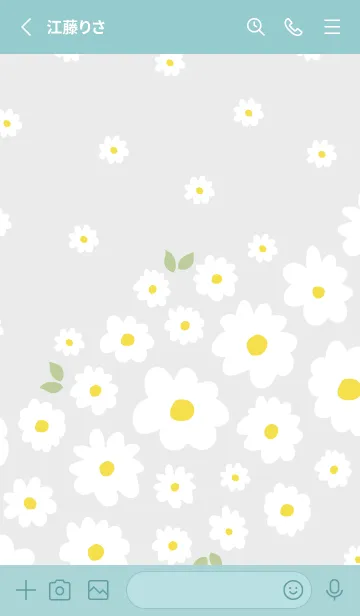 [LINE着せ替え] 白花 斜め7の画像2