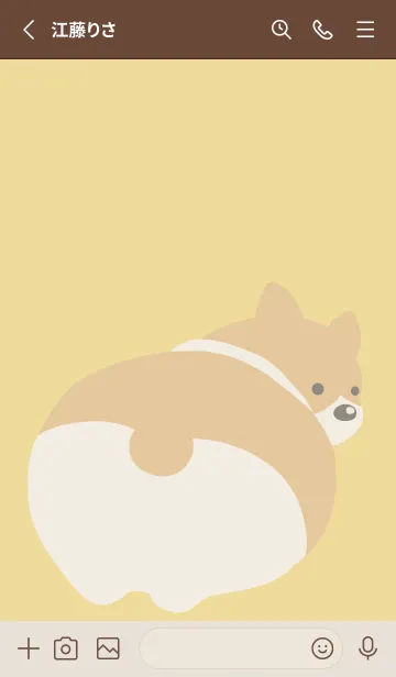 [LINE着せ替え] コーギーのおしり/くすみイエローの画像2